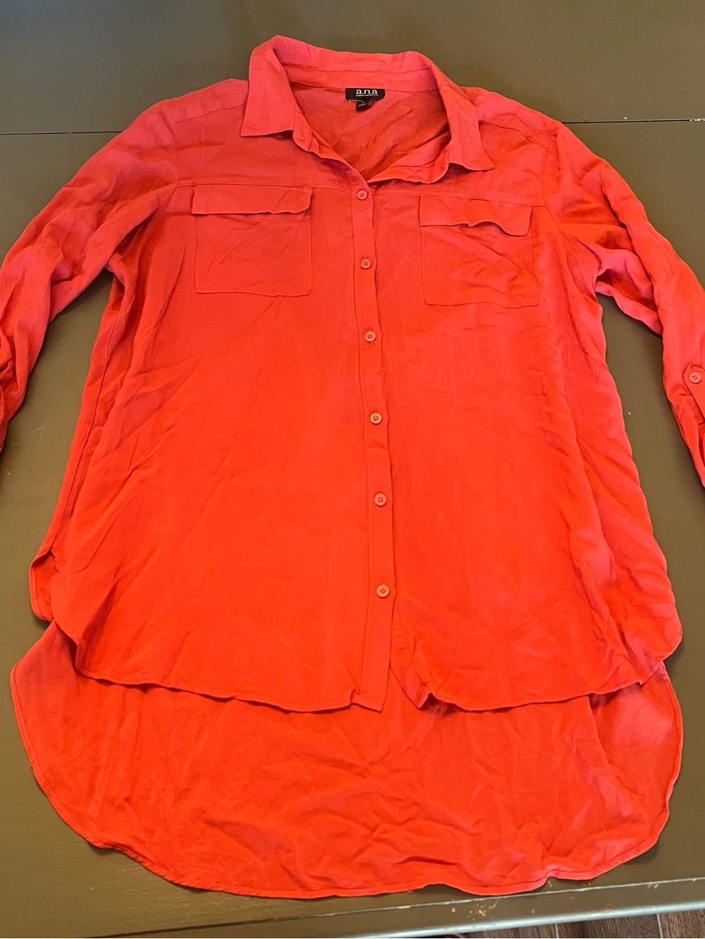 a.n.a Bright coral Button-Front Shirt